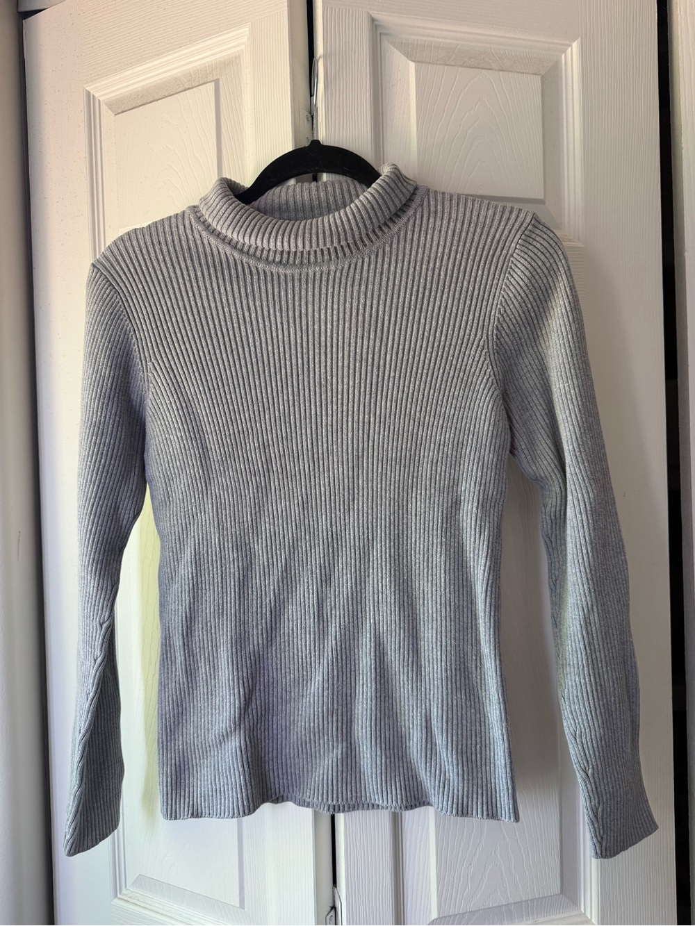 Ralph Lauren Light Gray Ribbed Turtleneck Sweater